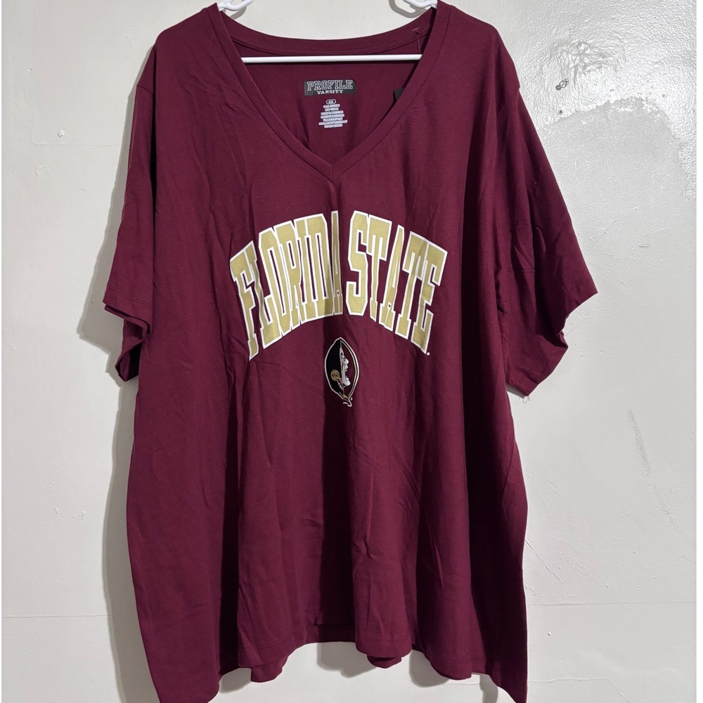 Florida State Seminoles Profile Varsity Big & Tall 4XL V-Neck T-Shirt nwt‎